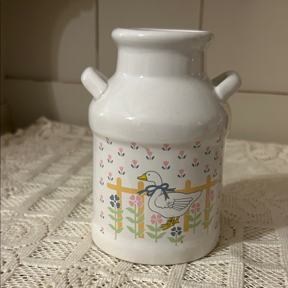 Vintage Ceramic Goose Milk Jug/Crock Vase